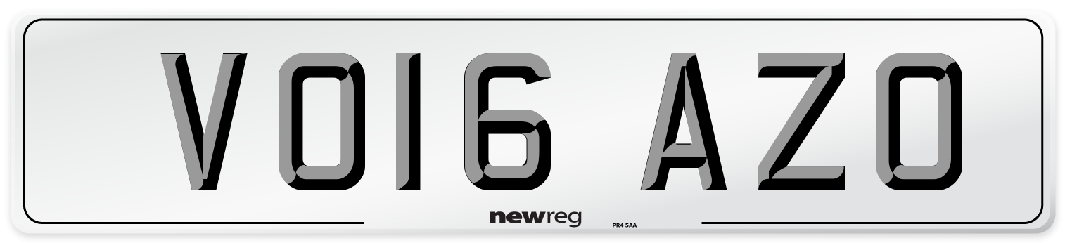 VO16 AZO Number Plate from New Reg